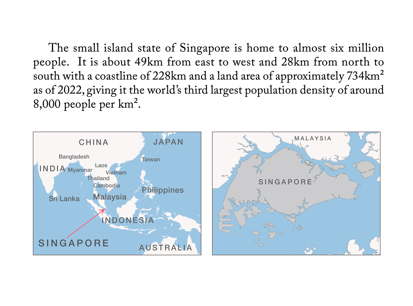  Map of Singapore and locality 